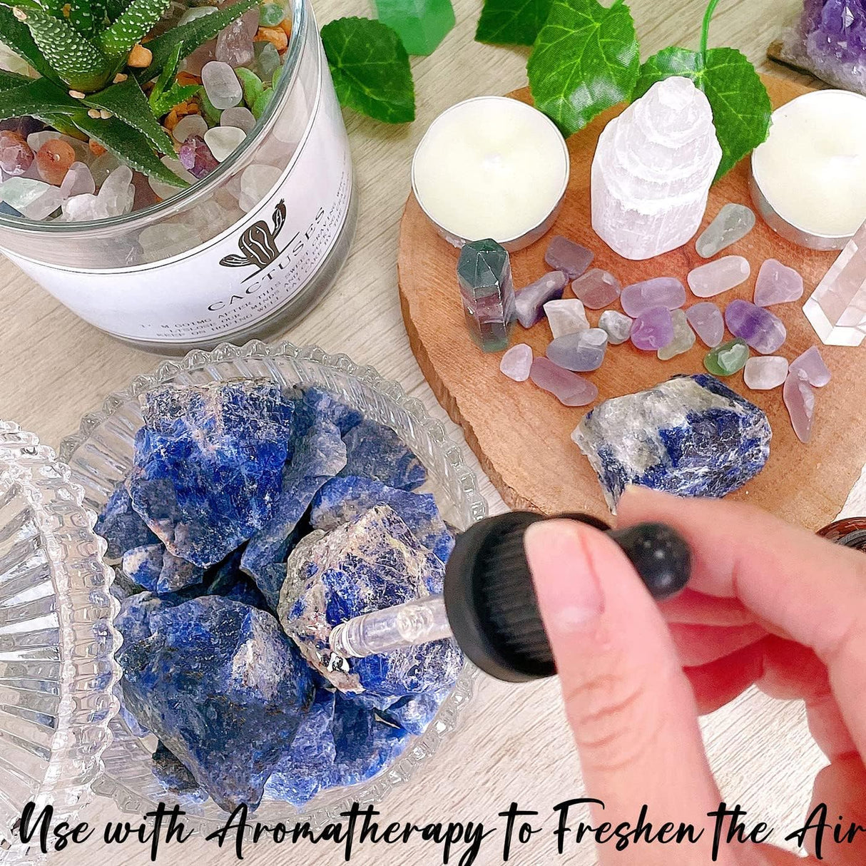 ZHIYUXI Cristales crudos de sodalita azul de 2 pulgadas, cristales