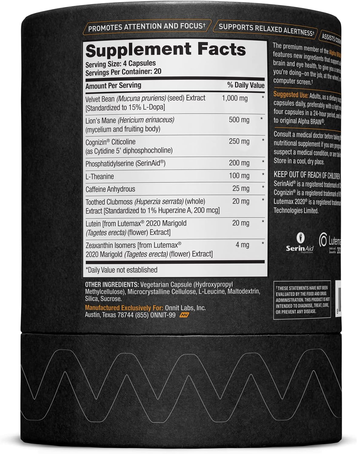 Suplemento cerebral de citicolina Enfoque concentración