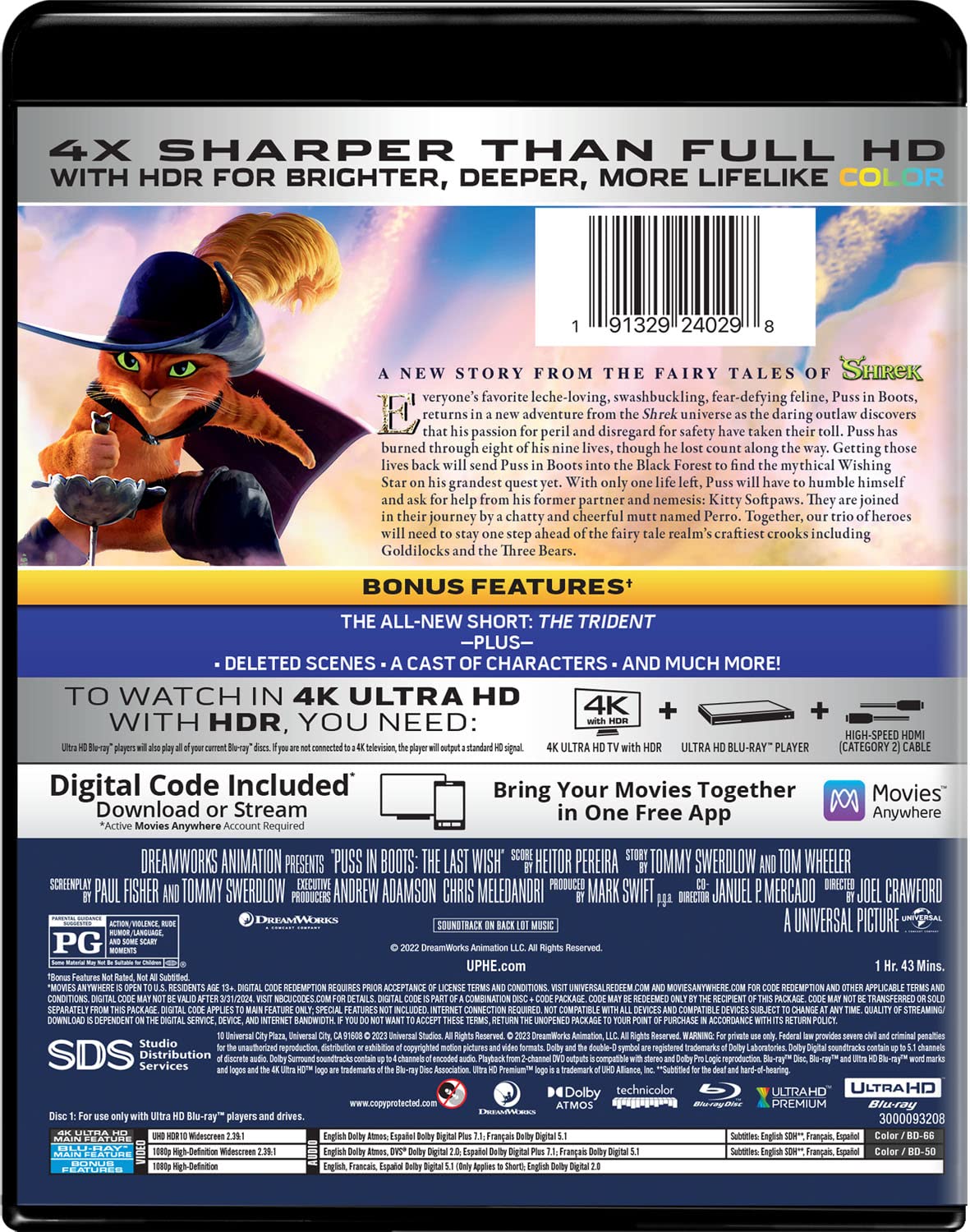 Película El gato con botas: El último deseo 4K Ultra