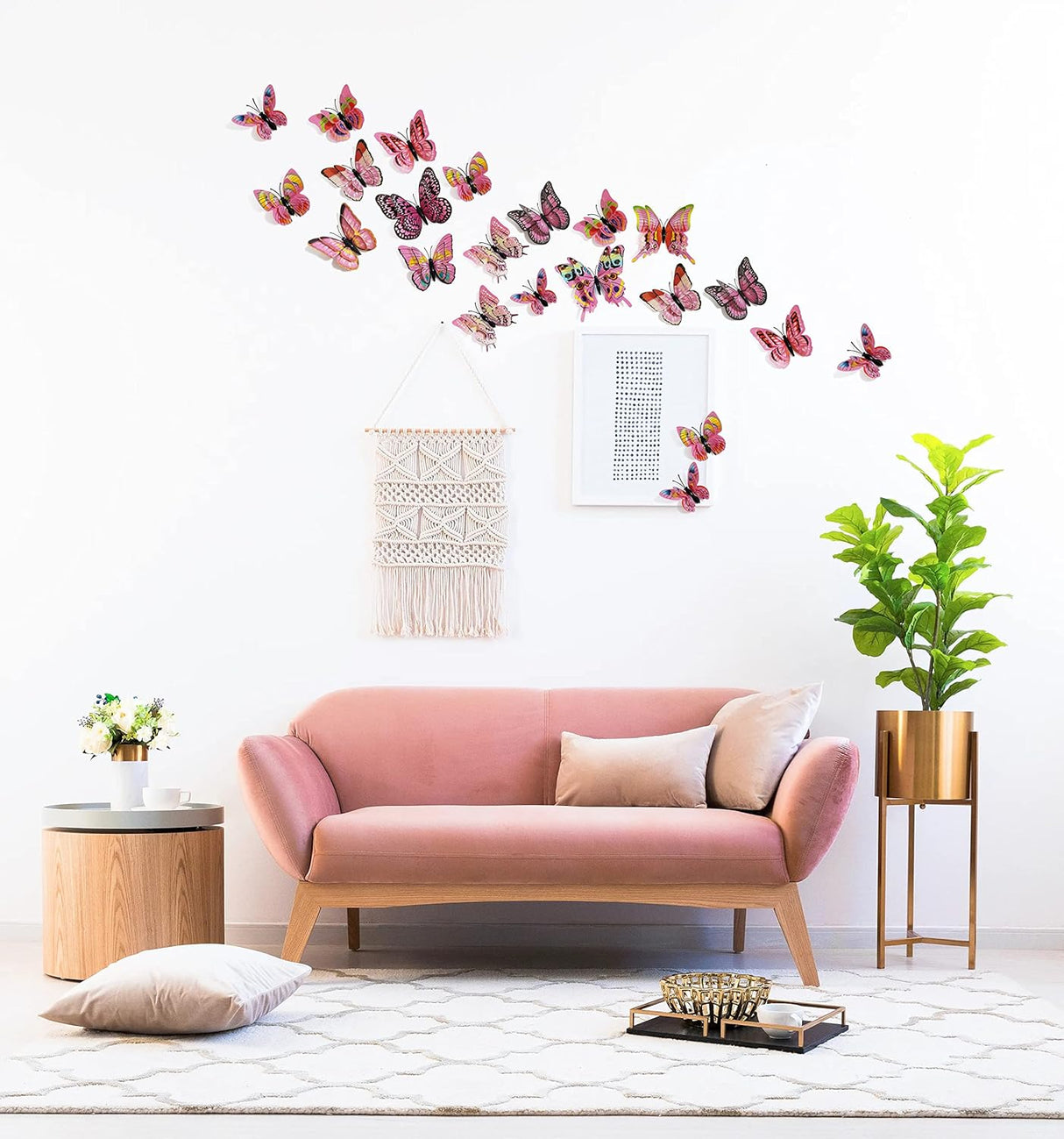 24pcs Mariposas Decorativas 3D, Magnéticas, para Pared
