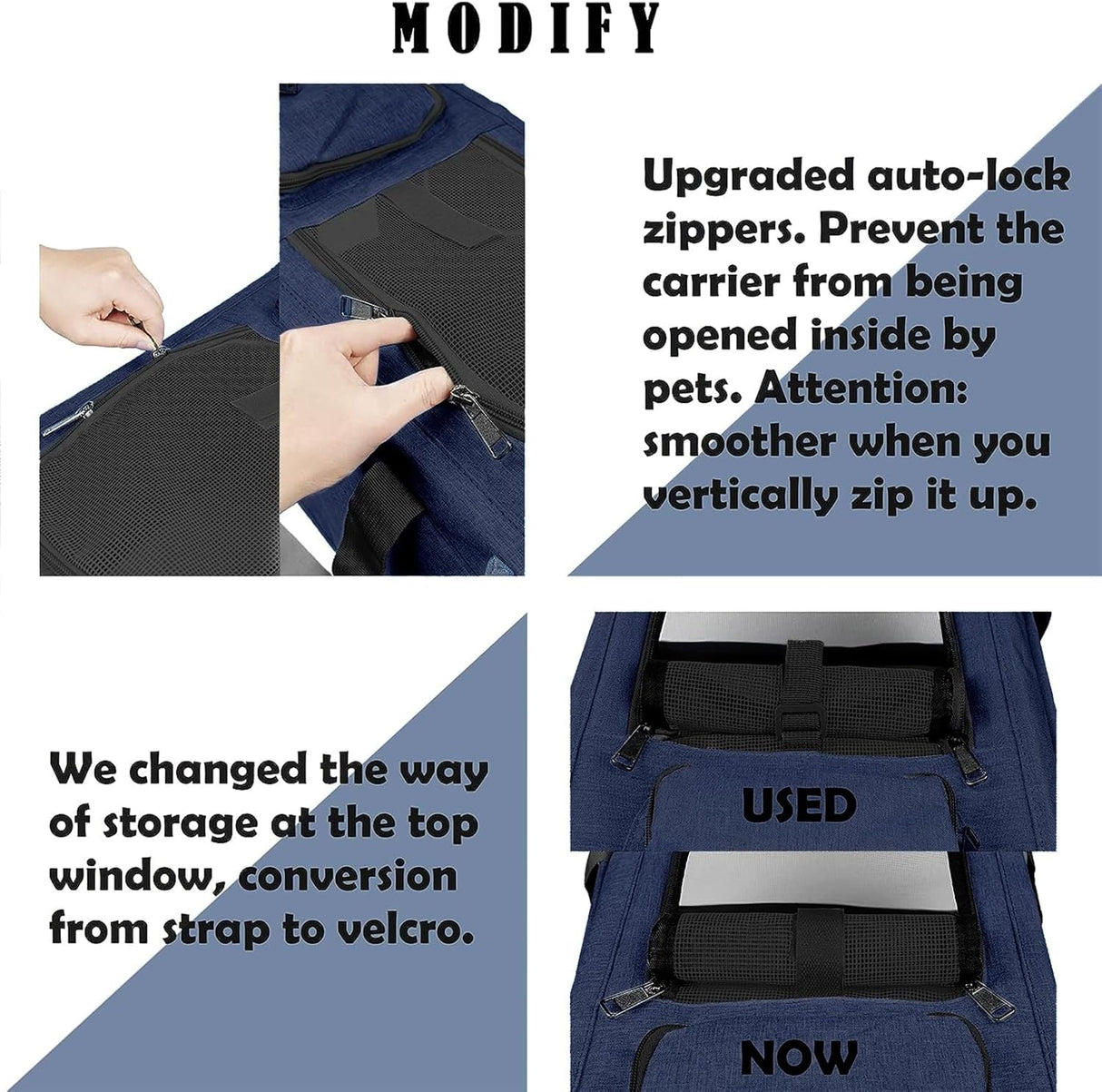 Transportadora Suave para Gato Grande 15 lbs+ - Comoda y Ventilada