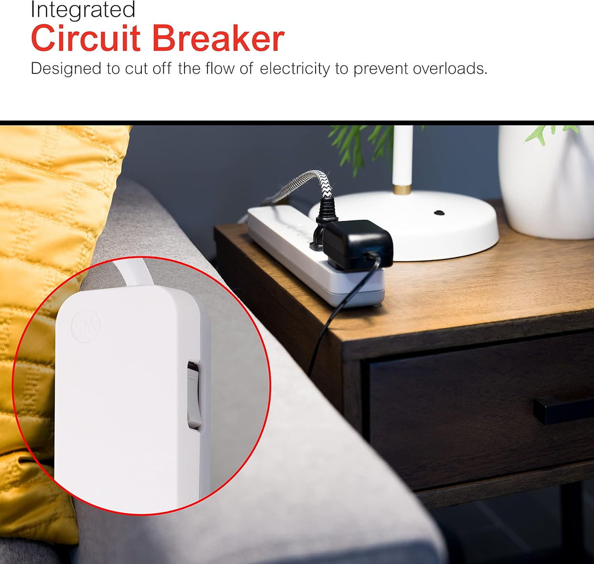 GE Pro 40532 Protector SurGE de 6 tomas, cable de extensión