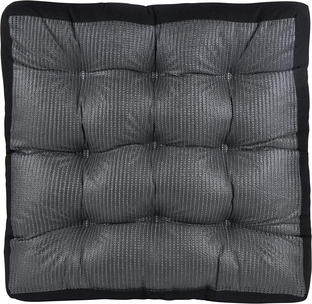 Klear Vu Gripper - Cojines de suelo antideslizantes para adultos, almohada cuadrada extra gruesa, ideal para yoga, sentarse o descansar, 21 x 21 pulgadas, 1 unidad, negro medianoche