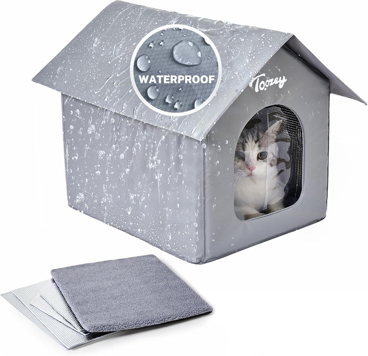 Casa para Gatos Exterior Toozey, Aislada, Impermeable, Modelo 2023