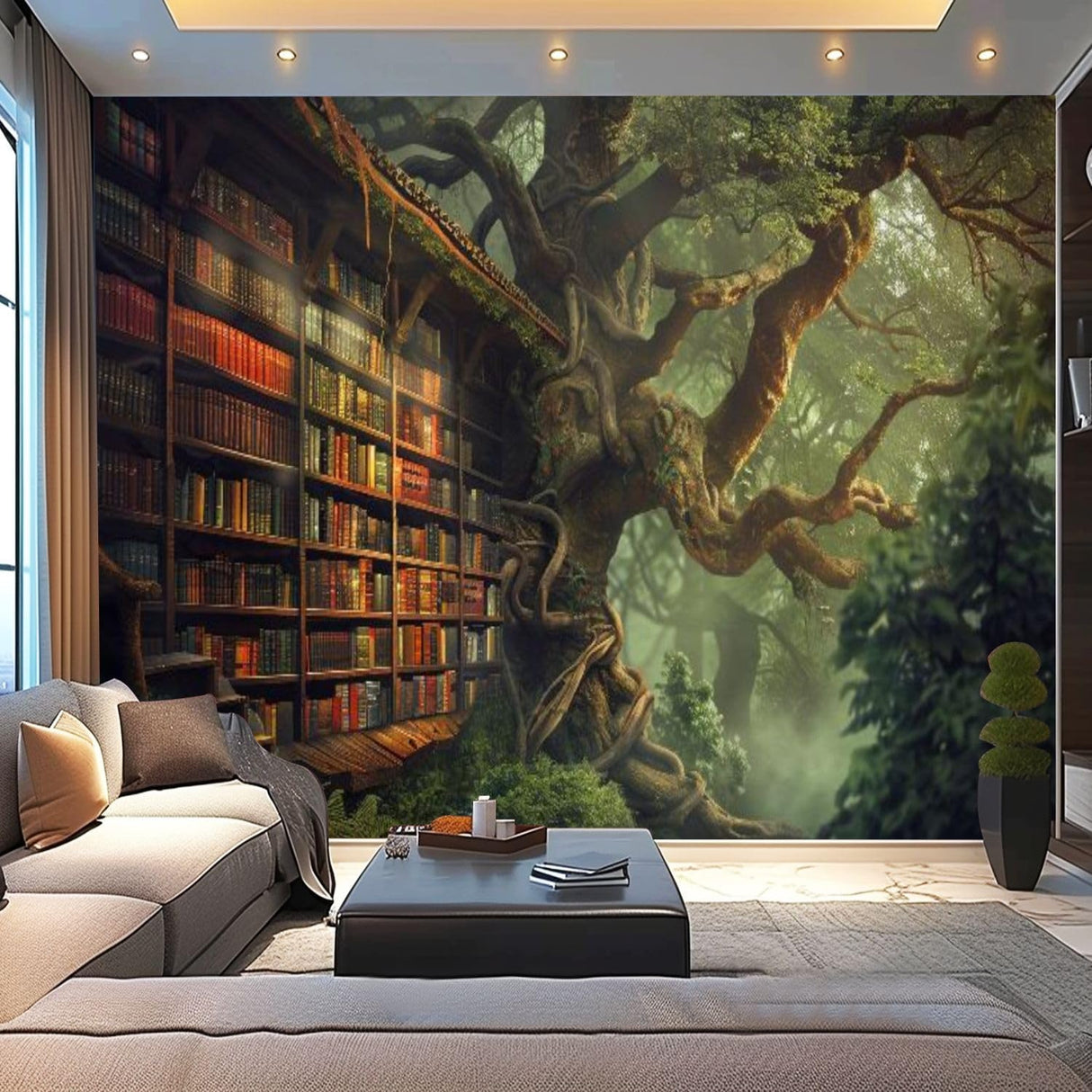 Mural de Pared 3D, Aventura en el Bosque, 100x144 pulgadas