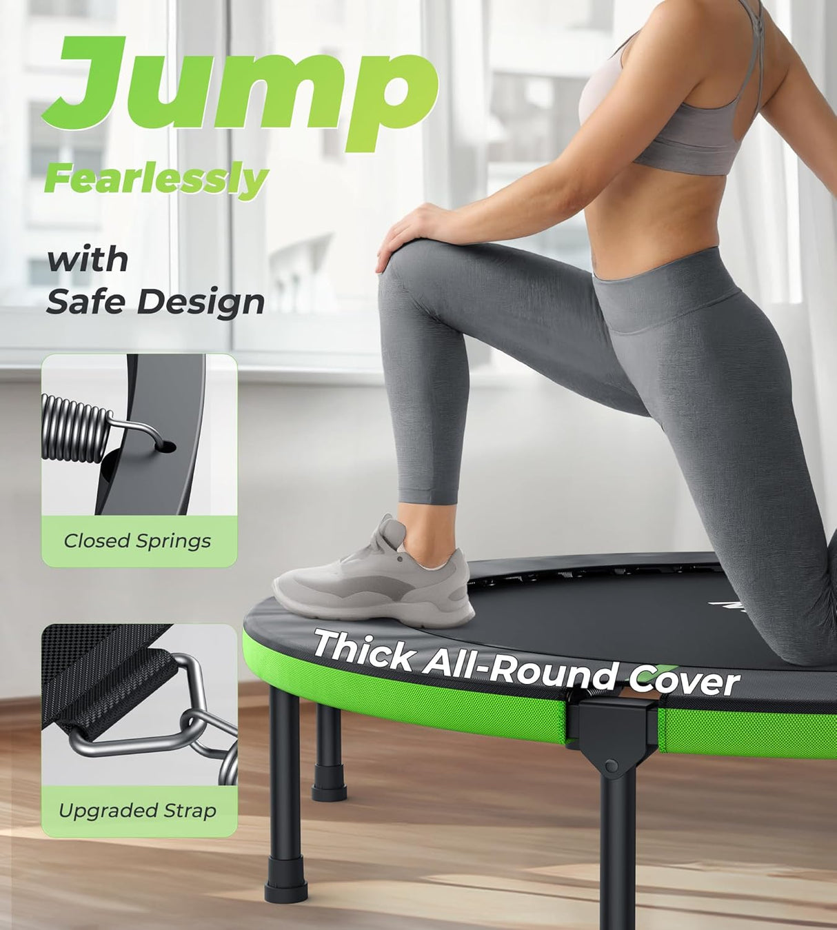 Trampolín Plegable BCAN 40/48 con Mango Ajustable 330lbs/440lbs