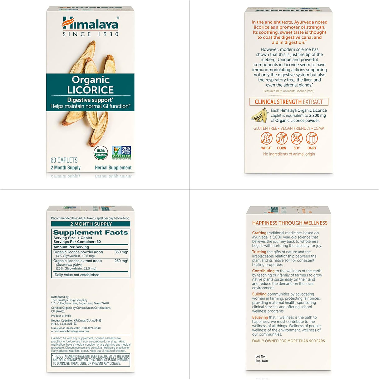 Suplemento Herbal de Regaliz Himalaya, Orgánico, 60 Capletas