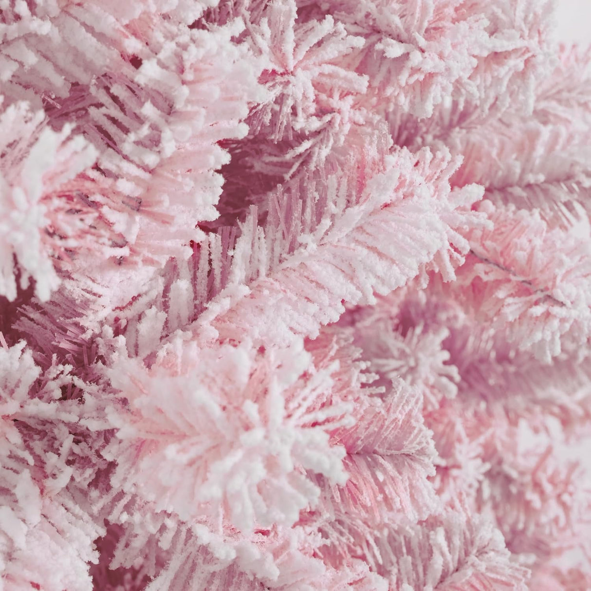 Árbol de Navidad Artificial 7.5FT con Soporte Metálico Flocked Pink