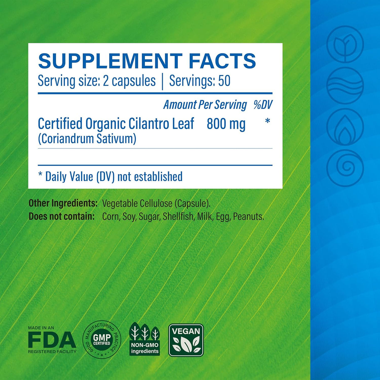 Suplementos Alimenticios de cilantro para corazón ojos