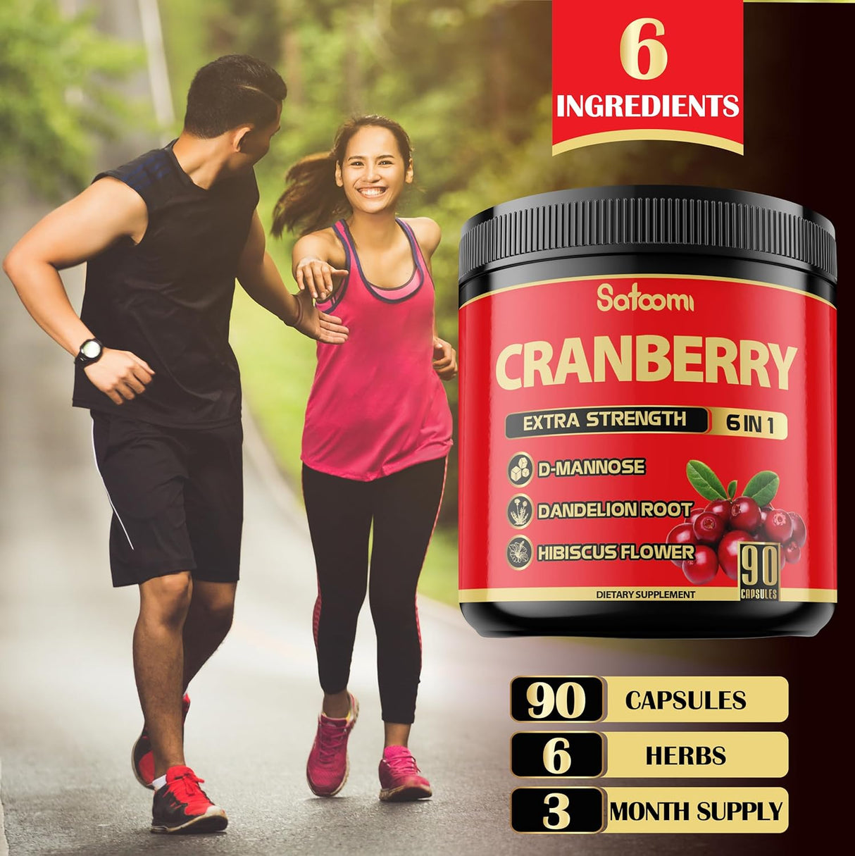 Suplemento e arándano 6 en 1 para mujeres Extractos herbales