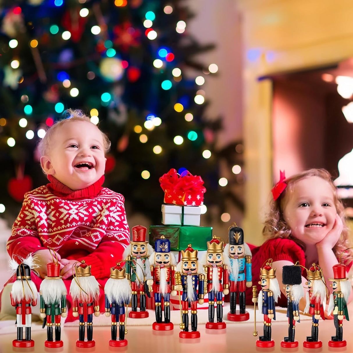 Conjunto de Adornos de Nutcracker Liliful 18 Pcs Decoración Navideña