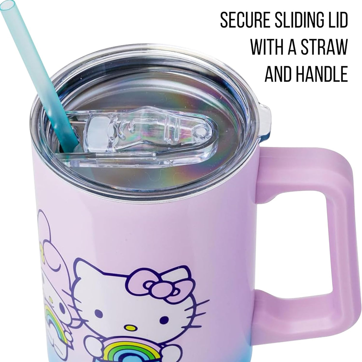 Taza de Acero Inoxidable Sanrio Hello Kitty 40 oz con Asa y Popote