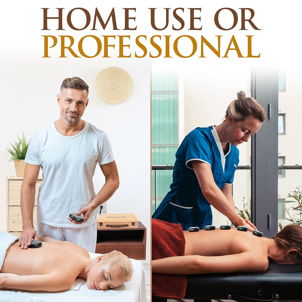 Piedras para Masajes Juego 12 SereneLife PSLMSGST65.5