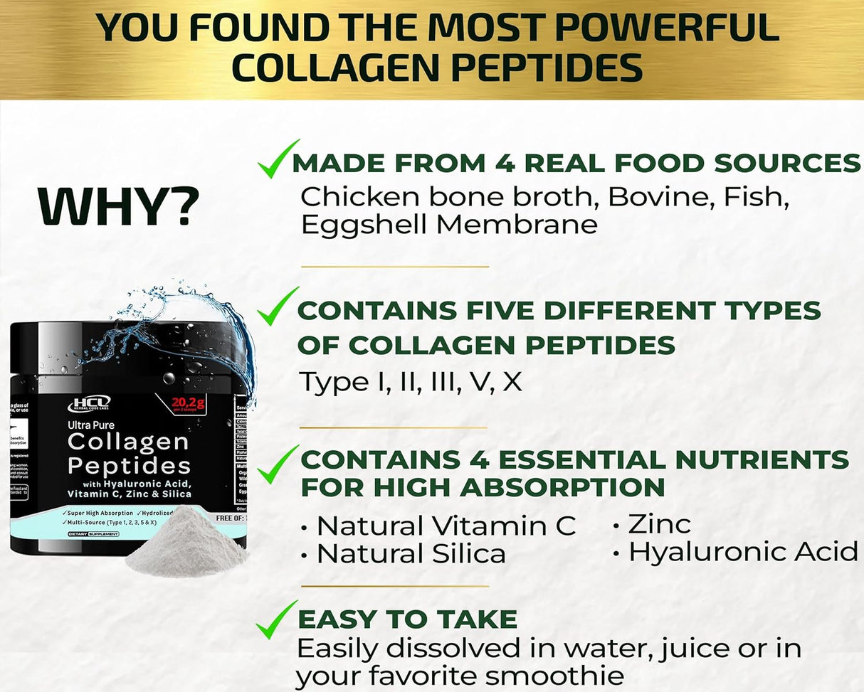 Péptidos de colágeno en polvo con vitamina C y ácido