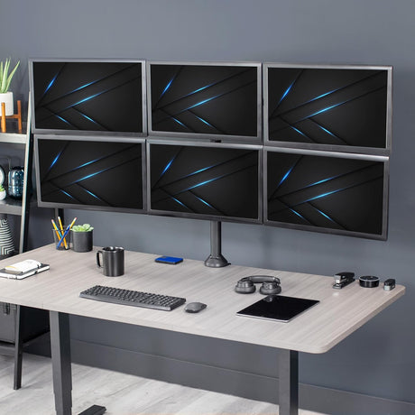 Soporte de Pantalla VIVO para 6 Monitores, Ajustable, STAND-V106A