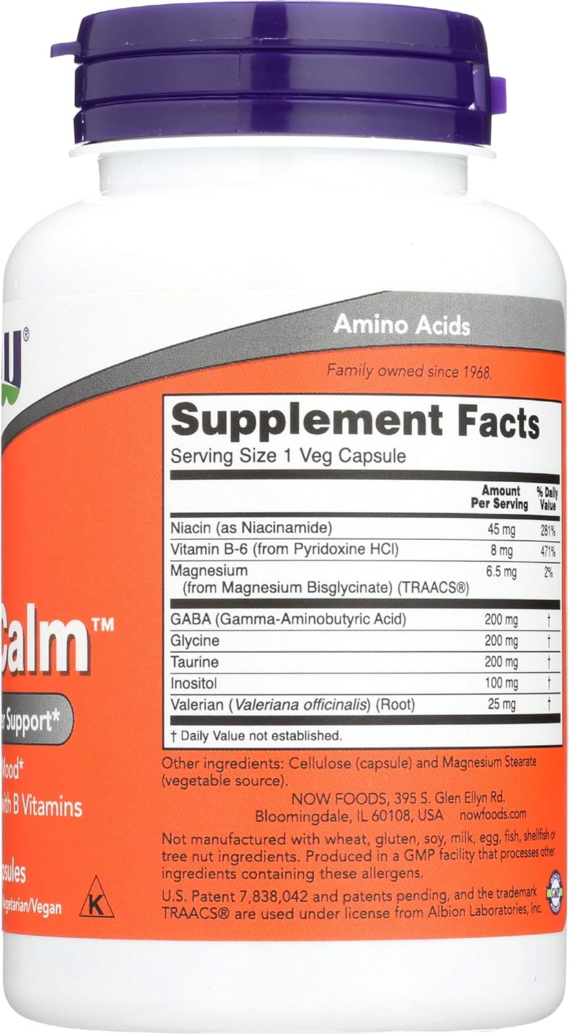 Suplemento Now Foods True Calm(tm) Amino Relaxer 90 cápsulas