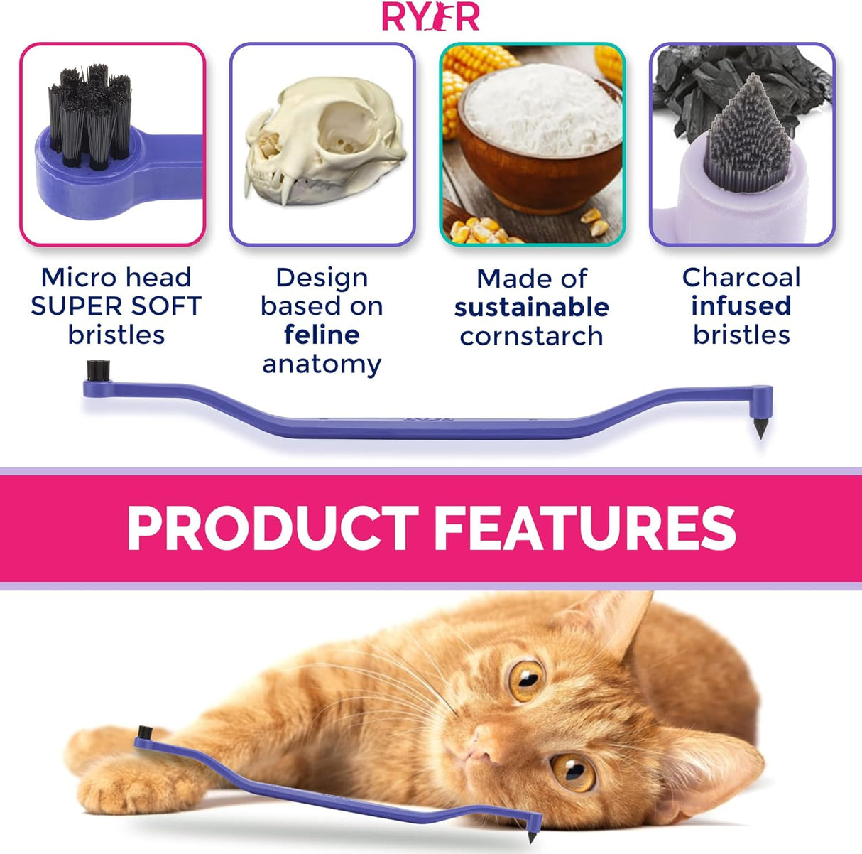 Cepillo de dientes para gatos muy pequeño