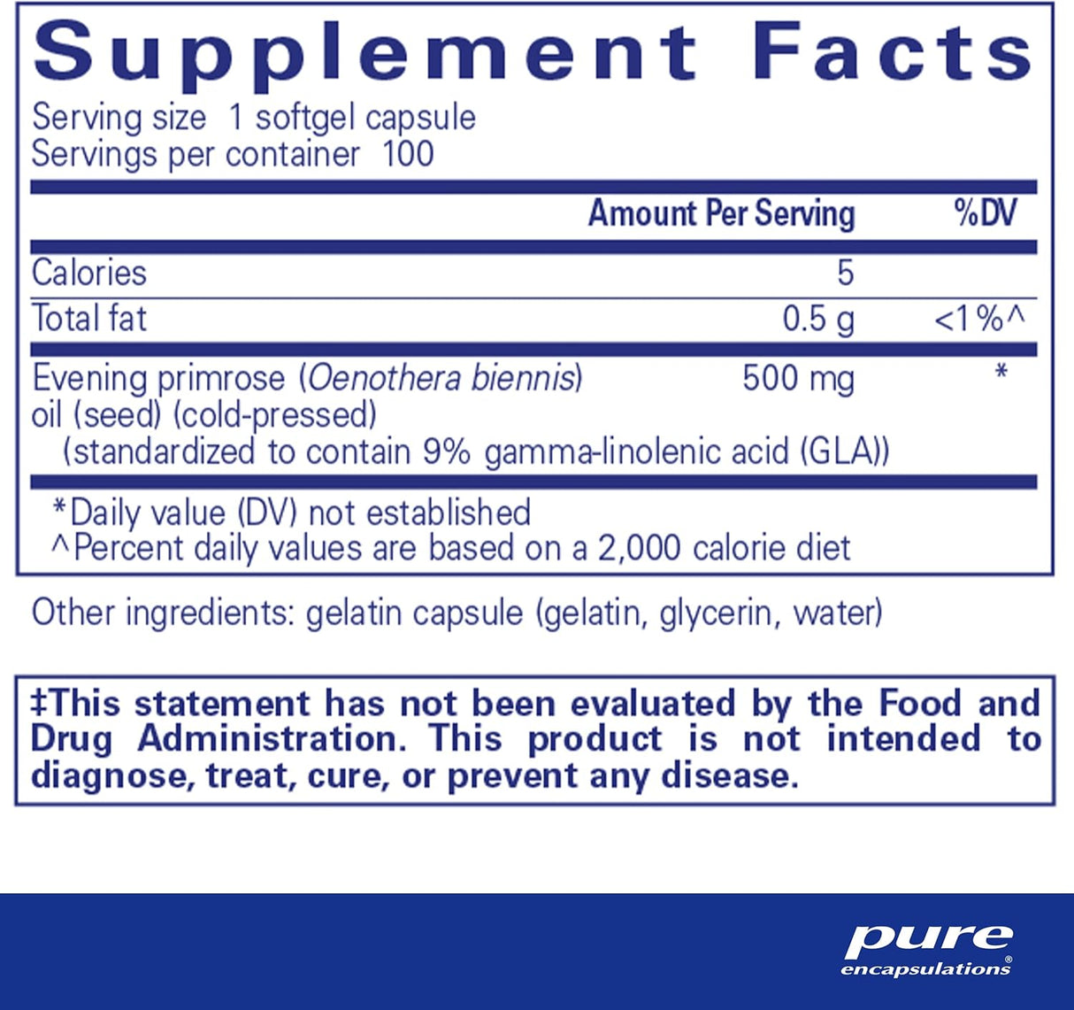 Suplemento Pure Encapsulations E.P.O. (aceite de onagra)