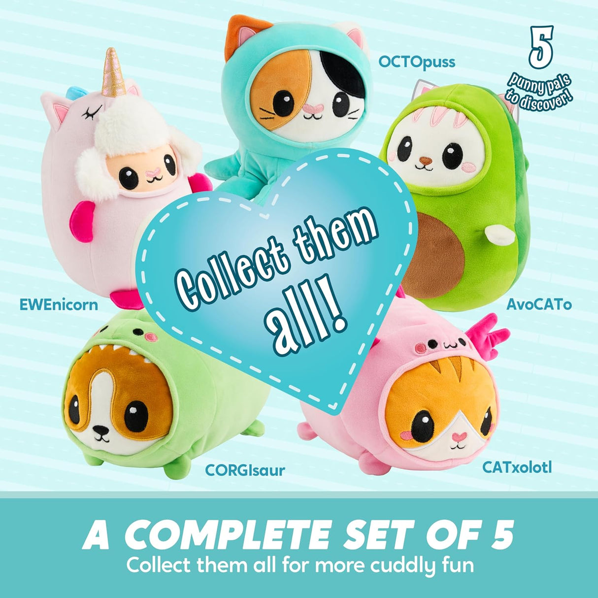 Peluche de pulpo JOYIN, juguete suave con cara de gato, kawaii