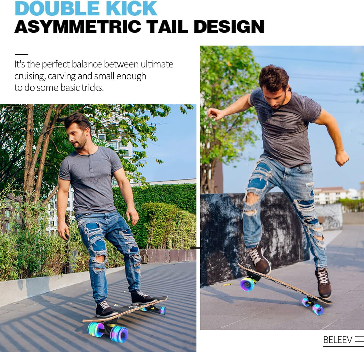 Patineta Completa 27 x 8 pulgadas, 7 capas de arce canadiense