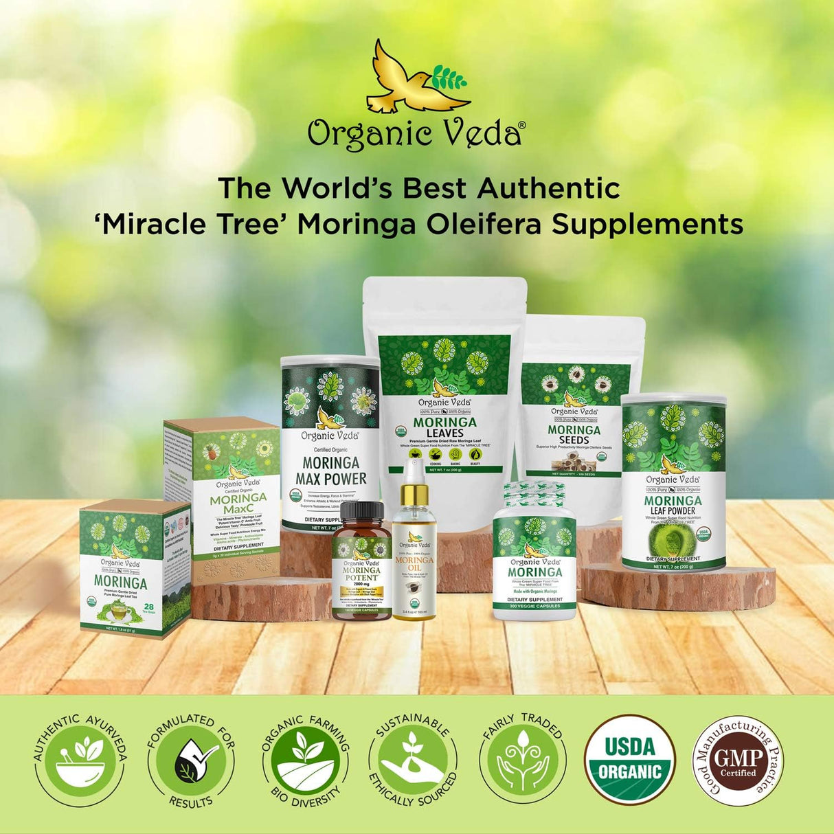 Cápsulas de Moringa Oleifera 1200 mg - Suplemento Energizante