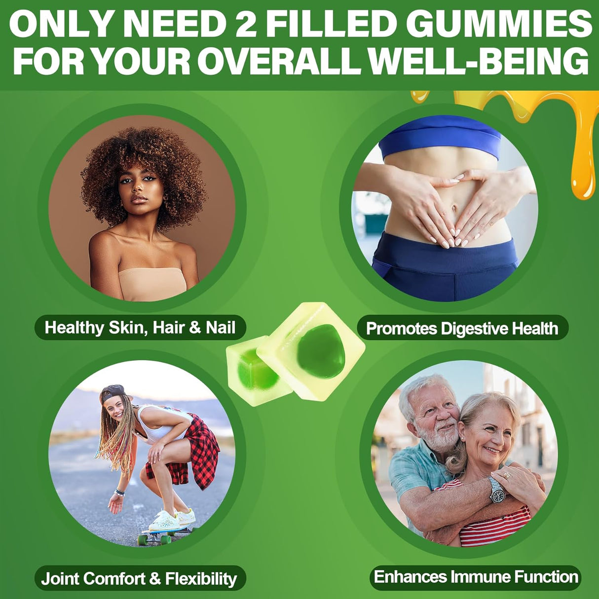 Gummies de Semilla de Nigella NEVISS, Colágeno y Biotina 500mg