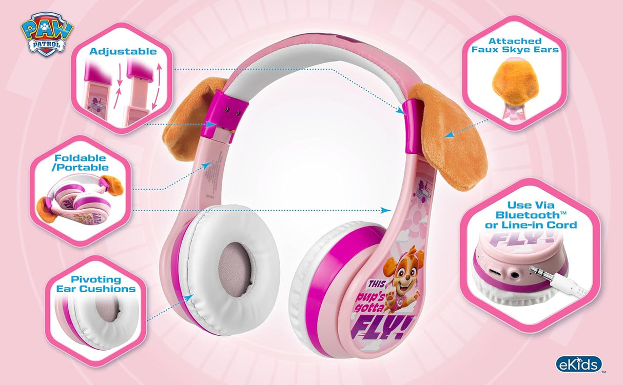 Auriculares Inalámbricos eKids Paw Patrol Skye para Niños