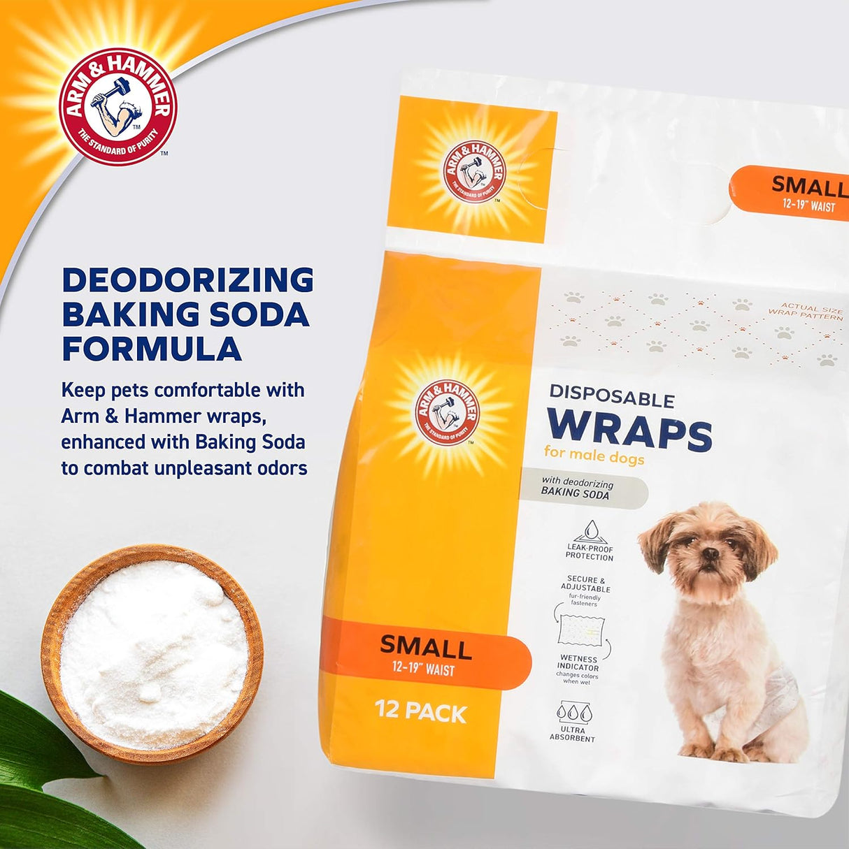Arm & Hammer Pañales para perros machos para control de olores