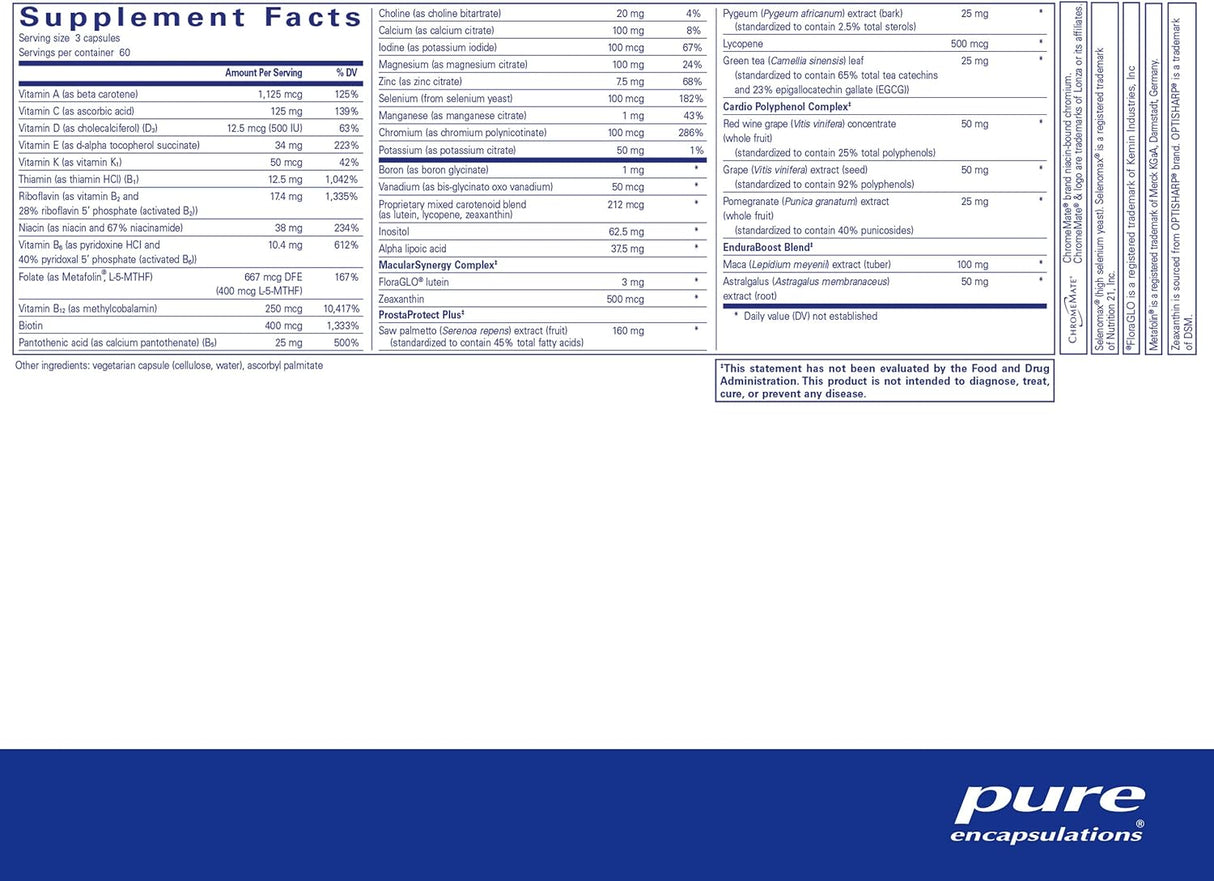 Suplemento mineral multivitamínico para apoyar la energía