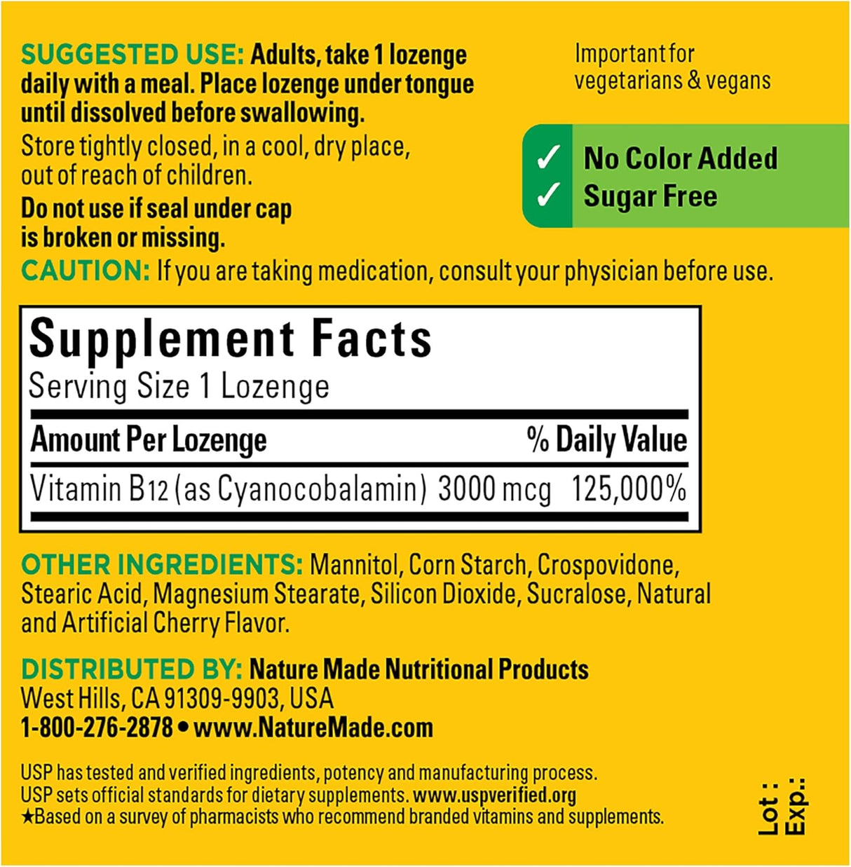 Suplemento vitamina B12 sublingual de 3000 mcg 40und