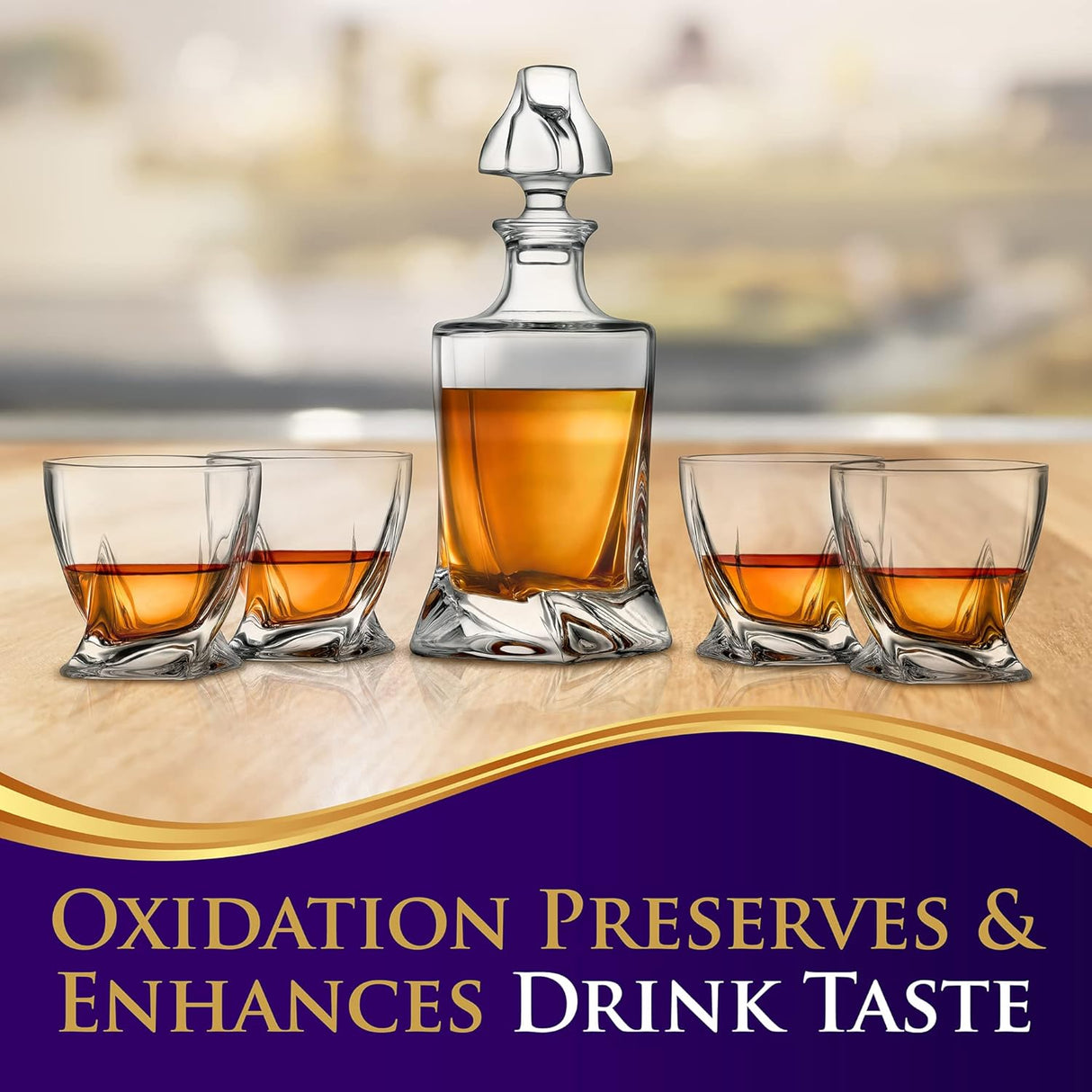 Decantador de vidrio de whisky NUTRICHEF NCGD4C981