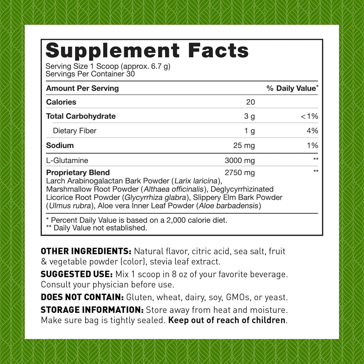 Poder Revive para Intestinos Amy Myers MD - L-Glutamina 7.09 Oz