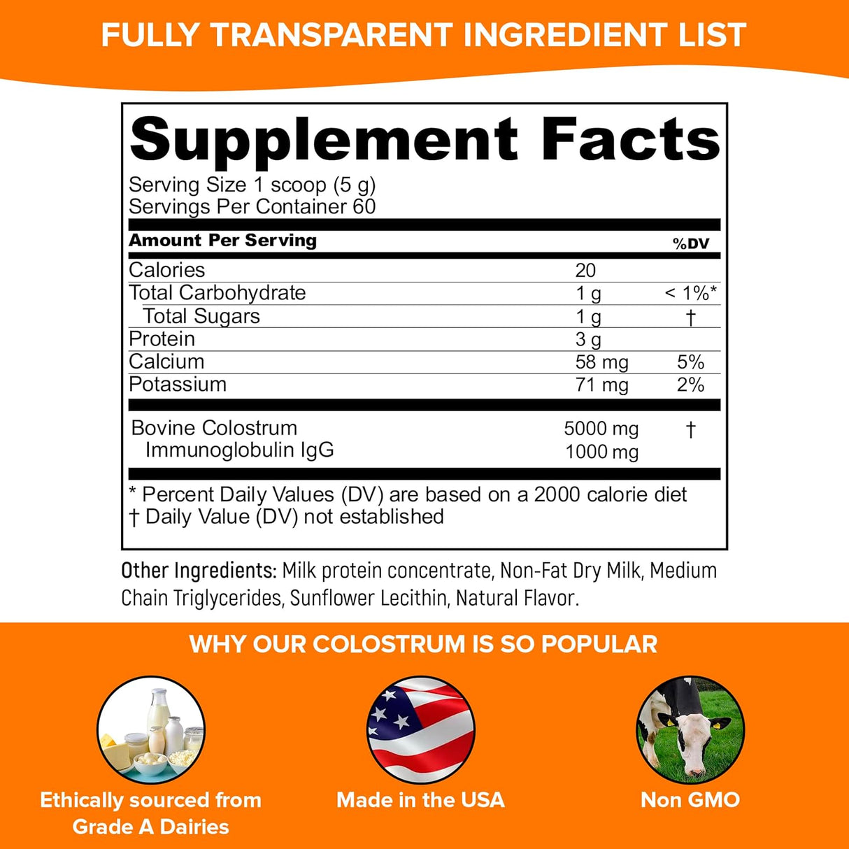 Polvo de Colostro Puro Velvet, Salud Digestiva, 10 Onzas