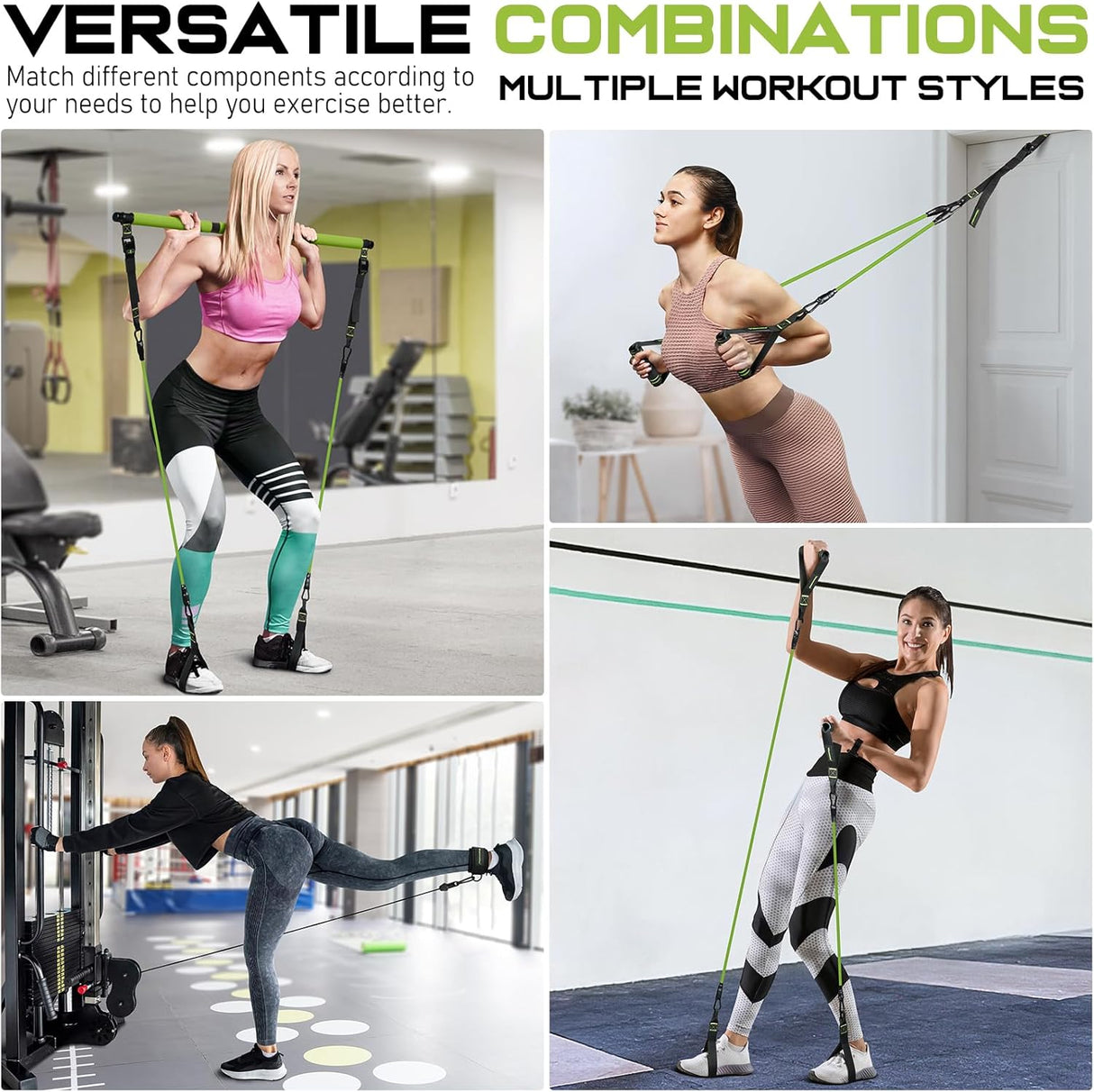 Kit de barra de pilates, multifuncional, bandas de resistencia