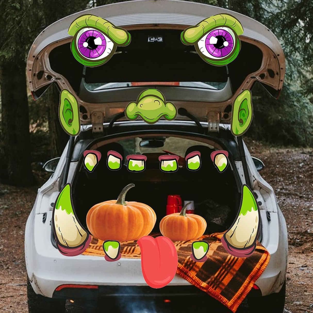 Kit de Decoraciones Halloween para Auto, Monstruo con Ojos Grandes