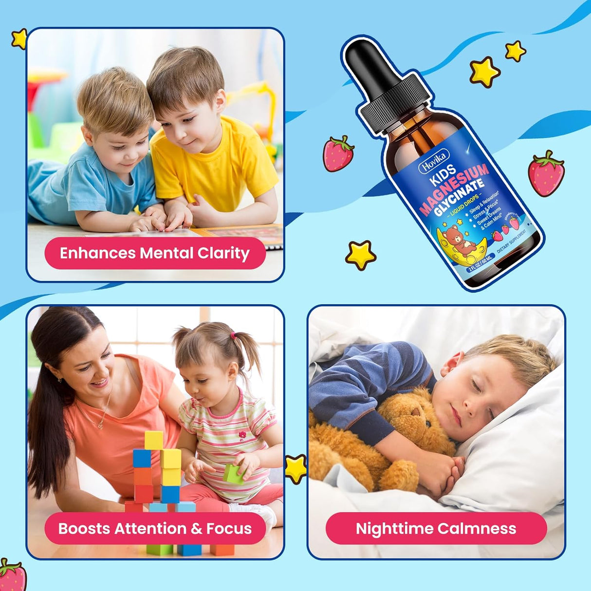 Magnesio Glicinato Líquido para Niños - Relajación y Sueño