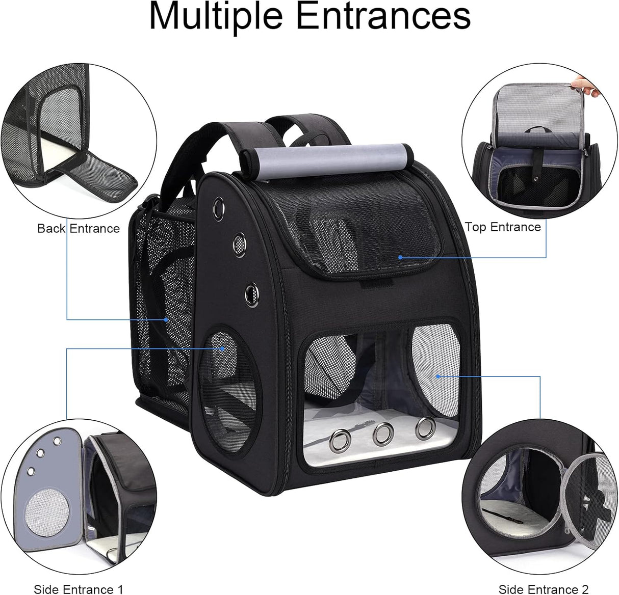 Mochila expandible para mascotas transportador de viaje