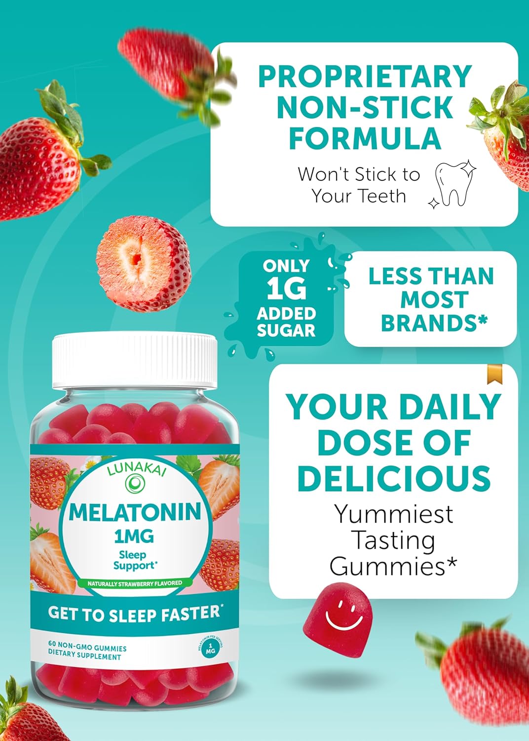 Lunakai vitaminas para dormir Gomitas en dosis bajas de 1 mg