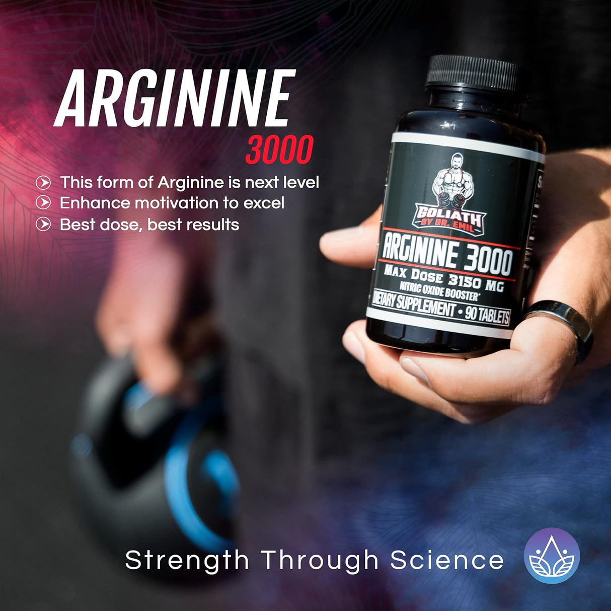 Suplemento L-arginina (3150 mg) para el crecimiento muscular