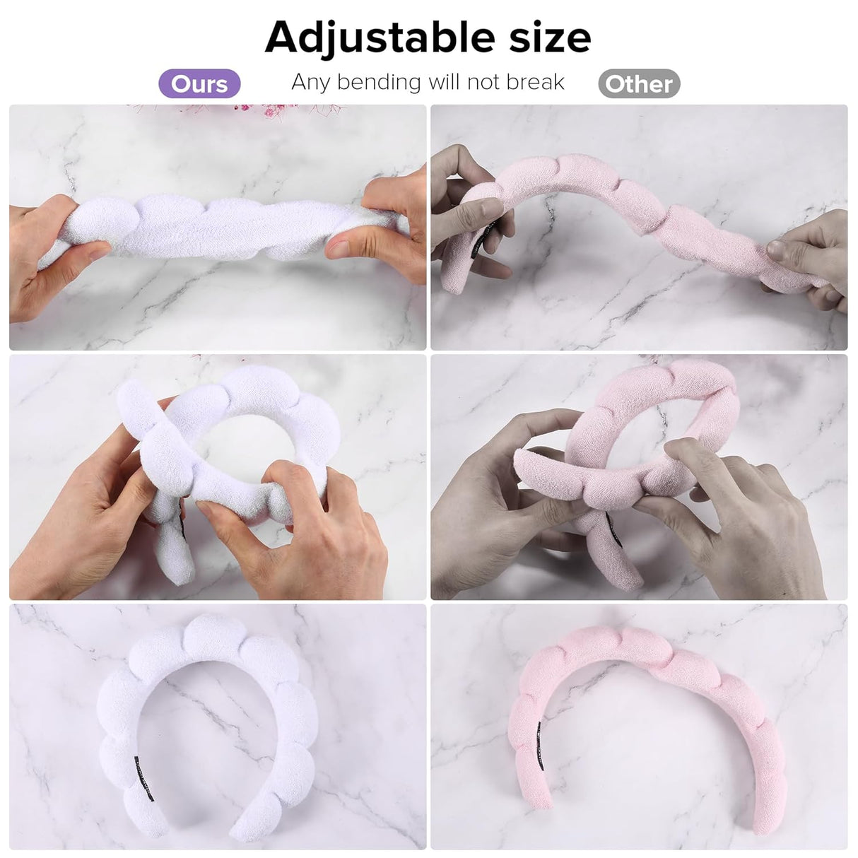 Diademas de spa para lavar la cara o el rostro Susanny