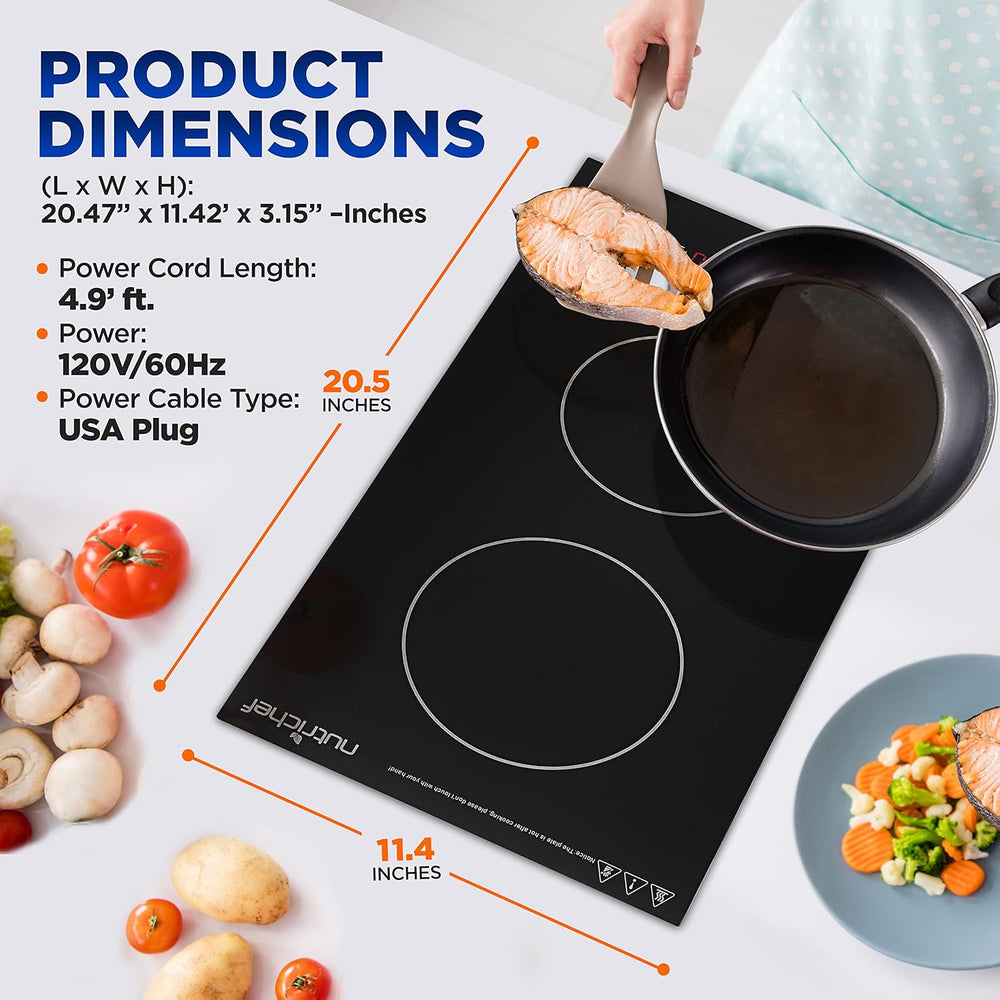 Cocina de inducción doble NutriChef PKSTIND59