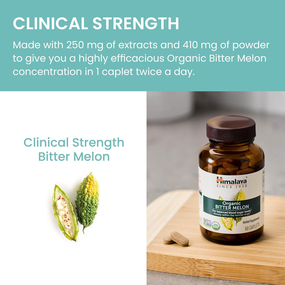 Suplemento de Melón Amargo Orgánico, Apoyo Glucémico, 660 mg