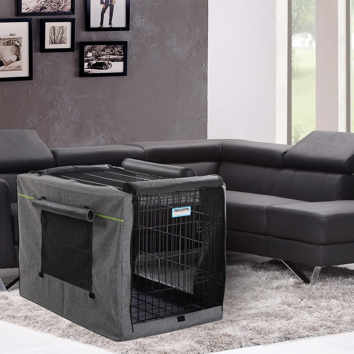 Petsfit Cubierta de caja se adapta a jaula de alambre gris