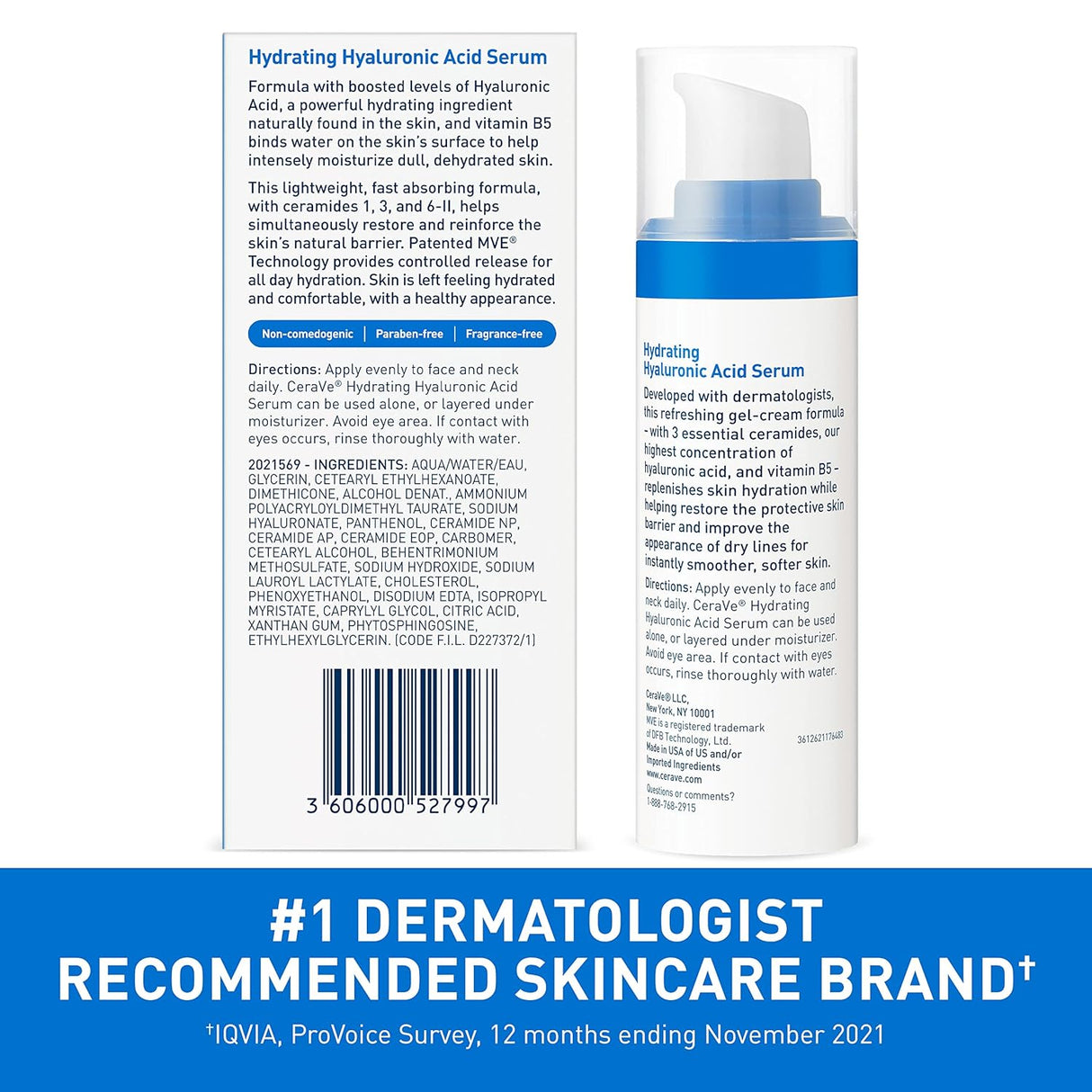 Suero de ácido hialurónico para la cara con vitamina B5