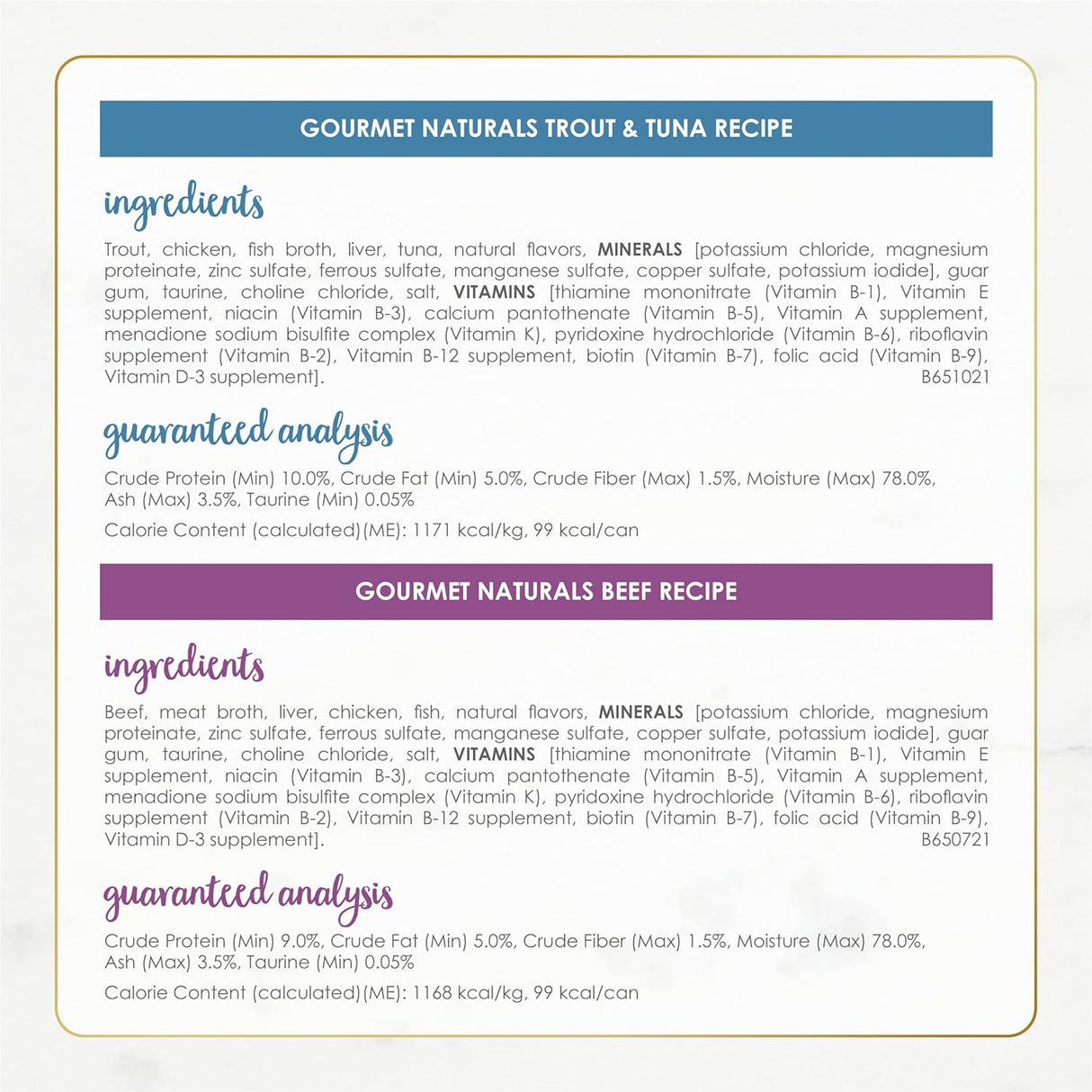 Alimento a húmeda enlatada para gatos adultos Paté Natural