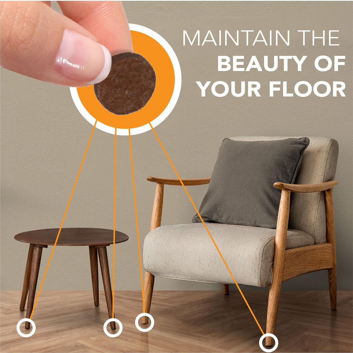 Almohadillas de fieltro para muebles Serenelife, 45 protectores