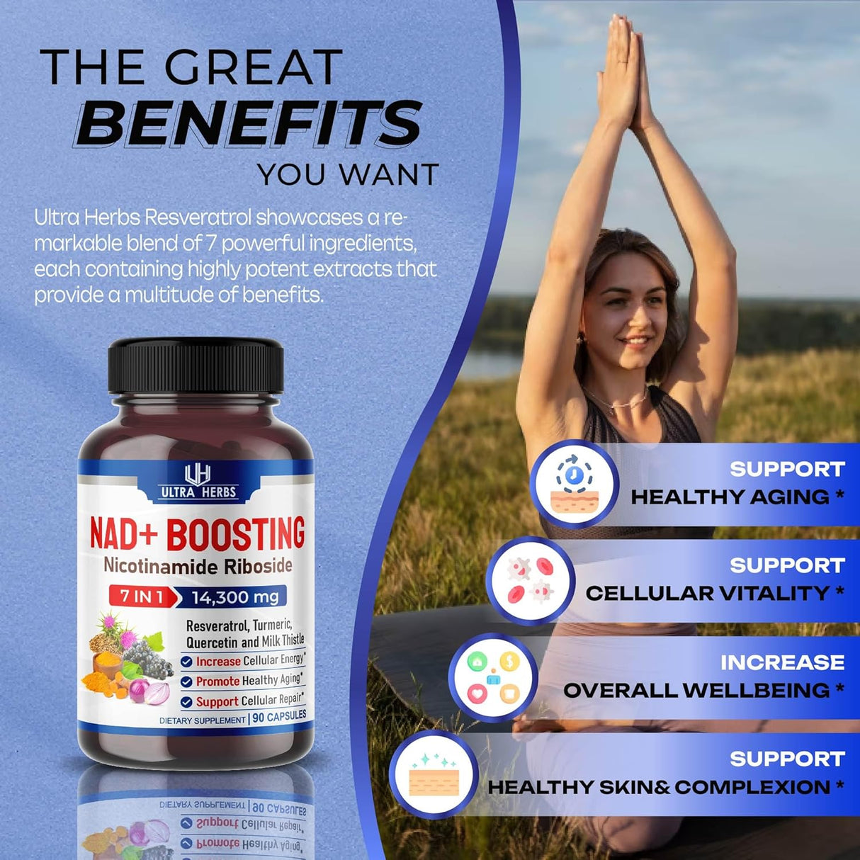 Suplemento Apoya la energía celular envejecimiento saludable