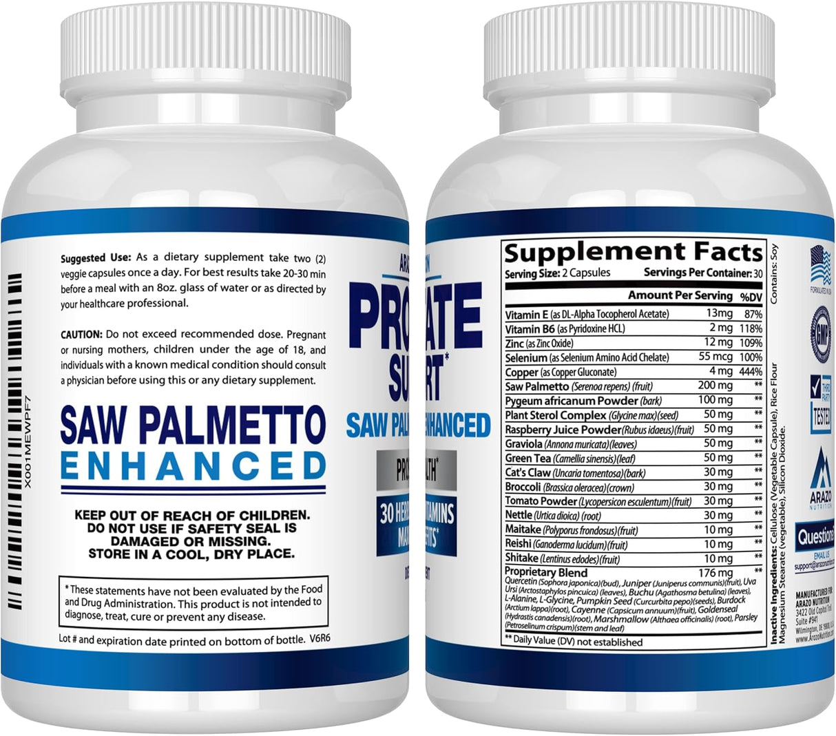 Suplemento de próstata Saw Palmetto + 30 hierbas extracto