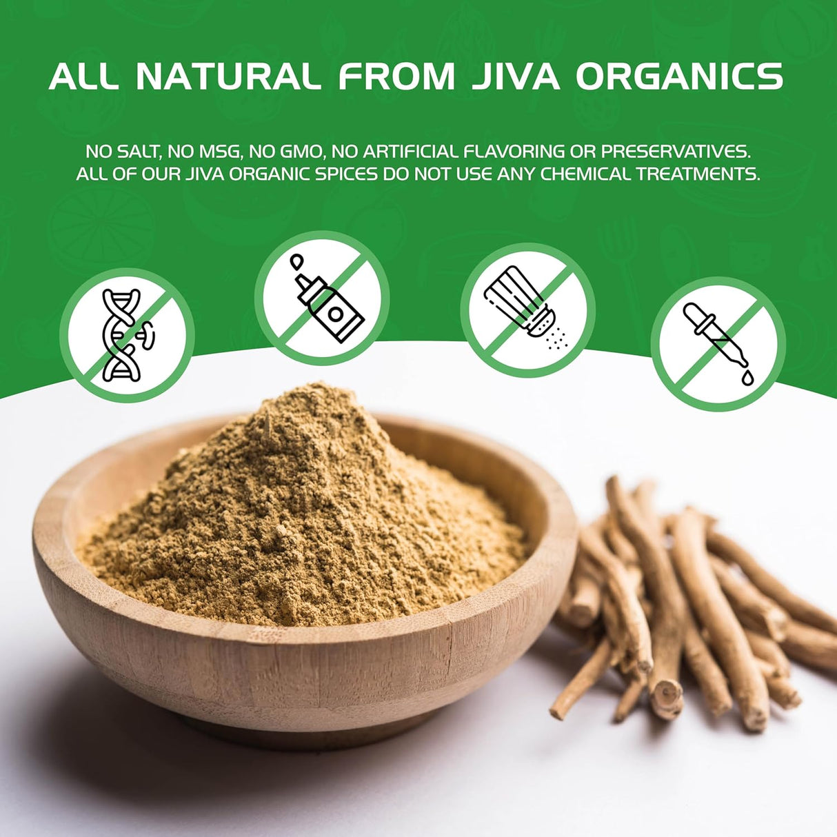 Polvo de raíz de Ashwagandha 1.25 lb Jiva Organics - Puro, No GMO