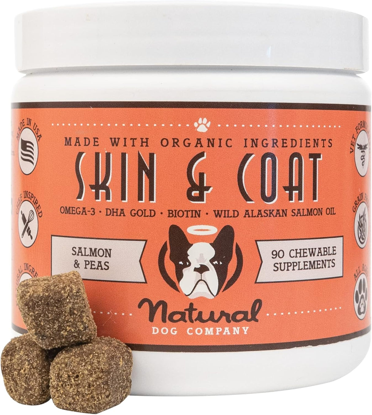 Vitaminas Masticables para piel y pelaje sabor a salmón